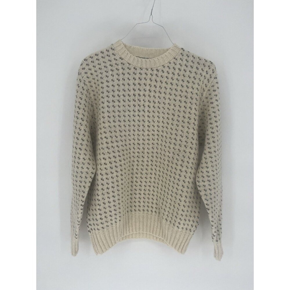 Kuppenheimer Men's Clothing Wool Blend Made in USA Sweater Cream Size L